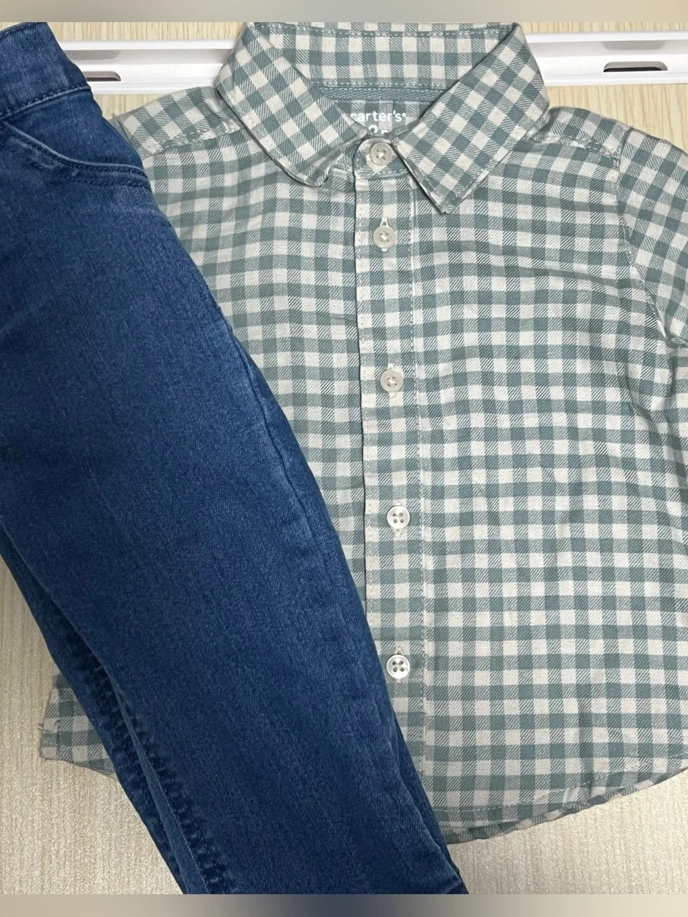 Carter’s 12M Gingham Shirt & Jeans Outfit Set